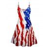 Robe Chemise Imprimée Drapeau Américain à Col en V - multicolor A S | US 4