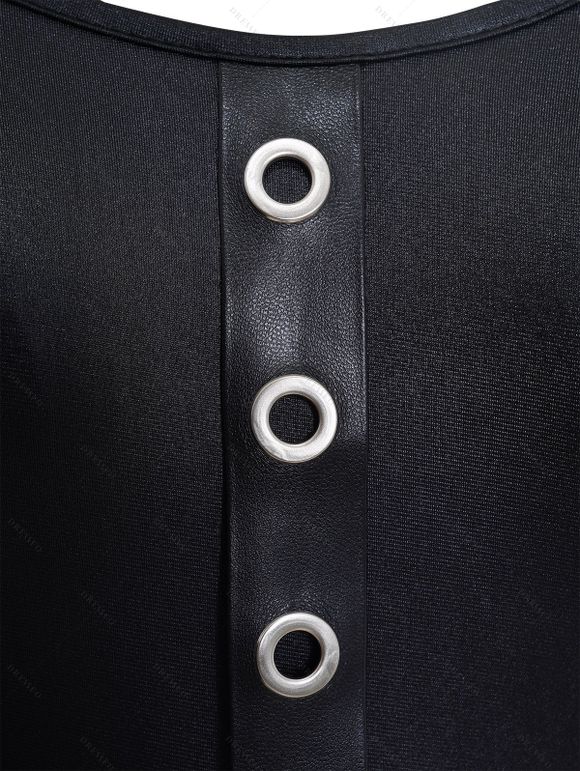 Robe Débardeur Gothique en Couleur Unie à Chaîne en O sans Manches - Noir S | US 4