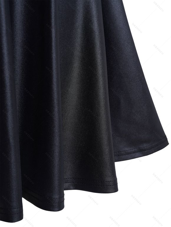Robe Débardeur Gothique en Couleur Unie à Chaîne en O sans Manches - Noir S | US 4