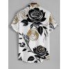 Chemise Décontractée Rose Gros Boutonnée à Manches Courtes pour Homme - Noir M