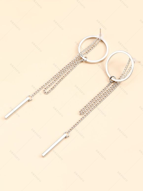 Robe Corset Asymétrique Gothique Zippée en Couleur Unie en PU Inséré Chaîne en O - Noir S | US 4