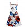 Robe Ligne A Déchiré Drapeau Américain Imprimé sans Manches à Bretelle - multicolor A S | US 4