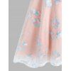 Robe Haute-Bas Brodée à Fleurs et Papillon Effet en Dentelle avec Fausse Perle - Rose clair S | US 4