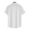 Chemise Décontractée Pieuvre Imprimée Boutonnée à Manches Courtes - Blanc XL