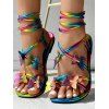 Colorful Butterfly Decor Bandage Flat Casual Sandals - multicolor A EU 42