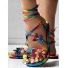 Colorful Butterfly Decor Bandage Flat Casual Sandals - multicolor A EU 42