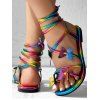 Colorful Butterfly Decor Bandage Flat Casual Sandals - multicolor A EU 42