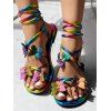 Colorful Butterfly Decor Bandage Flat Casual Sandals - multicolor A EU 42