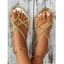 Fashion Beach Flip Flops Toe Post Stylish Woven Detail Vacation Flat Sandals - d'or EU 42