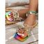 Rainbow Square Toe Pearl Decor Flat Casual Slippers - multicolor A EU 43