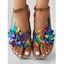 Fashionable Braided Floral Pattern Bright Color Flip Flops Beach Slippers - Argent EU 42