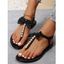 Solid Color Pearl Bowknot Decor Elastic Flat Flip Flops Sandals - Noir EU 36