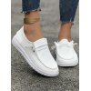 New Lace Up Decor Suede Slip On Flat Sneakers - Blanc EU 41