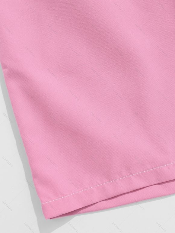 Chemise à Manches Roulées avec Cordon de Serrage et à Imprimé Floral pour Hommes - Blanc S | US 4