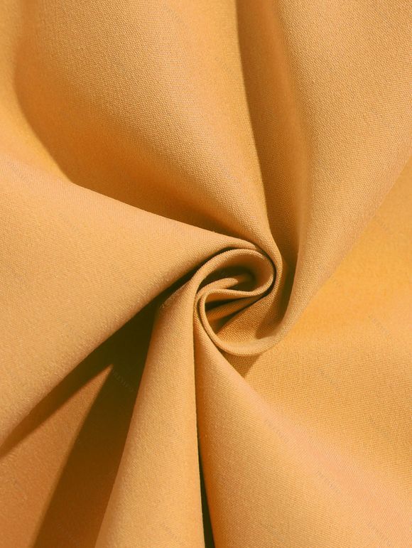 Chemise avec Cordon de Serrage à Manches Retroussées et à Imprimé Crâne de Couleur Unie pour Hommes - orange clair S | US 4