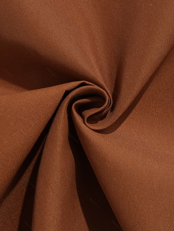 Short de Plage Décontracté en Couleur Unie Taille à Cordon - café M