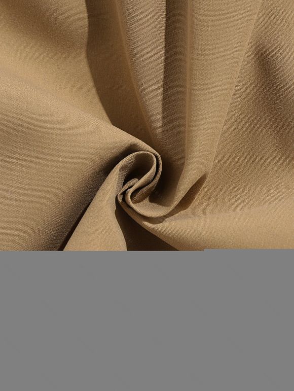 Short de Plage Décontracté en Couleur Unie Taille à Cordon - café lumière XL