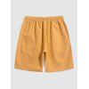Chemise avec Cordon de Serrage à Manches Retroussées et à Imprimé Crâne de Couleur Unie pour Hommes - orange clair S | US 4