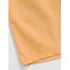 Chemise avec Cordon de Serrage à Manches Retroussées et à Imprimé Crâne de Couleur Unie pour Hommes - orange clair S | US 4