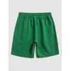 Short de Plage Décontracté en Couleur Unie Taille à Cordon - Vert profond XL