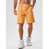 Short de Plage Décontracté en Couleur Unie Taille à Cordon - orange clair XL