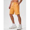 Short de Plage Décontracté en Couleur Unie Taille à Cordon - orange clair XL