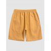 Short de Plage Décontracté en Couleur Unie Taille à Cordon - orange clair XL