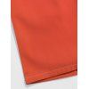 Short de Plage Décontracté en Couleur Unie Taille à Cordon - Orange L