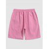 Short de Plage Décontracté en Couleur Unie Taille à Cordon - Rose clair M