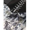 Robe Corset Papillon Imprimé à Epaule Nouée avec Chaîne à Col Plongeant - café lumière XXL | US 14