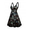 Robe Débardeur Lacée Imprimée Crâne à Col en V à Taille Haute - Noir L | US 8-10