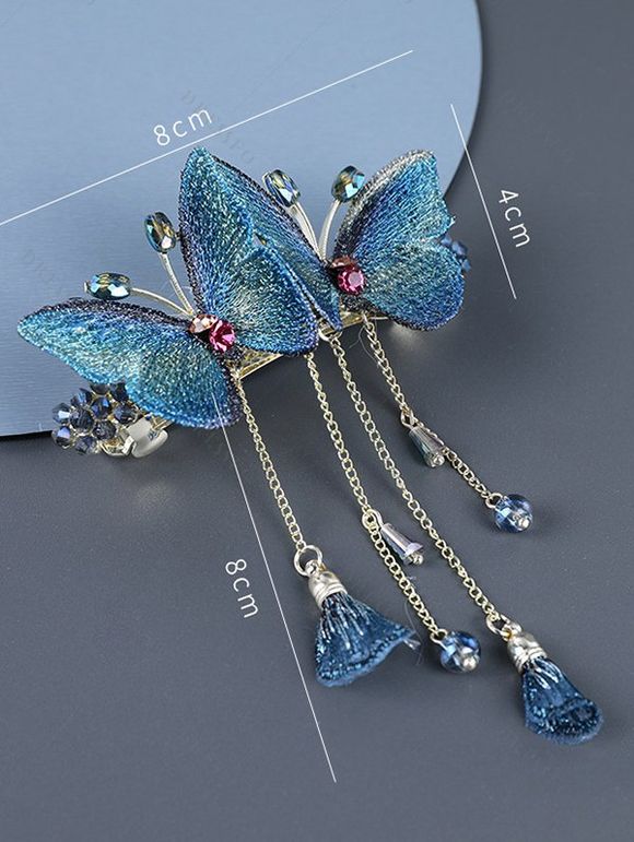 Robe Bracelet à Décolleté en V avec Lacets et à Imprimé Papillons en Strass - Noir S | US 4