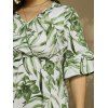 Robe D'Été Péplum avec Col en V à Imprimé Floral et Manches à Volants Grande-Taille - Vert clair 4XL | US 22
