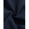 Robe Courte Tournesol Imprimé en Couleur Unie à Manches Roulées - Bleu de Minuit S | US 4