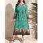 Robe Mi-Longue Ceinture Cachemire Imprimé Manches Longues de Grande Taille - Vert profond 5XL | US 24