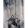 Robe Corset Papillon Imprimé à Epaule Nouée avec Chaîne à Col Plongeant - café lumière S | US 4