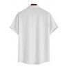 Chemise Décontractée Pieuvre Océan Imprimée Boutonnée à Manches Courtes - Blanc 3XL