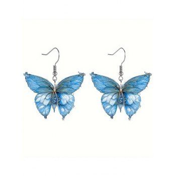 Glitter Sparkling Sequins Butterfly Space Pendant Earrings