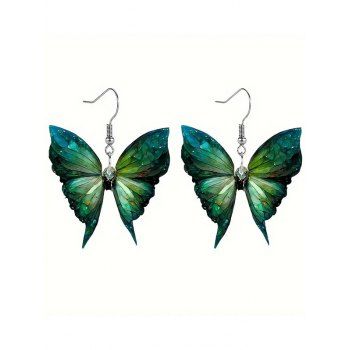 Glitter Sparkling Sequins Butterfly Space Pendant Earrings