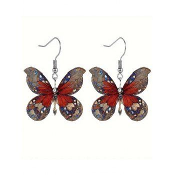 Glitter Sparkling Sequins Butterfly Space Pendant Earrings