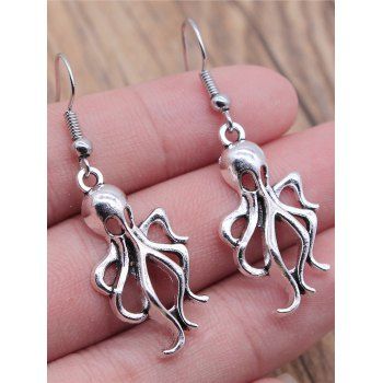 Retro Simple Ocean Animal Octopus Pattern Earrings