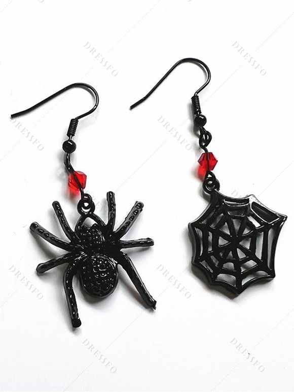 Boucles D'Oreilles Pendantes Motif Araignée Style Gothique - multicolor A 