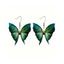 Boucles D'Oreilles Pendantes Motif Papillon à Paillettes Brillantes - Vert profond 