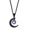 Collier en Chaîne avec Pendentif Lune en Cristal Fantaisie Style Gothique - Pourpre 