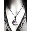 Collier en Chaîne avec Pendentif Lune en Cristal Fantaisie Style Gothique - Pourpre 