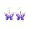 Boucles D'Oreilles Pendantes Motif Papillon à Paillettes Brillantes - Pourpre 