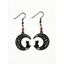 Boucles D'Oreilles Pendantes Motif Chat et Lune à Sculpture Creuse Style Gothique - multicolor C 