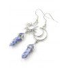 Boucles D'Oreilles Simples Motif Géométrique Soleil et Lune à Sculpture Creuse - Pourpre 