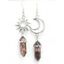 Boucles D'Oreilles Simples Motif Géométrique Soleil et Lune à Sculpture Creuse - Pourpre 