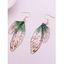 Boucles D'Oreilles Vintage Ailes de Papillon à Paillettes - Vert 